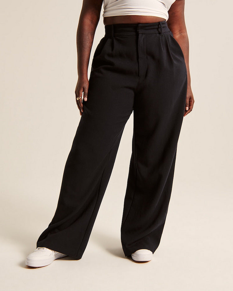 Kate | Women's High Waisted Wide Leg Trousers – With Practical Pockets