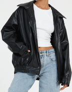 Elena | Women's Casual Leather Jacket – Stylish Biker Style Coat