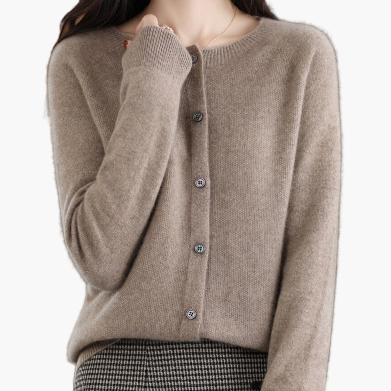 Camille | Women's Round Neck Knitted Cardigan – Classic Office & Everyday Style