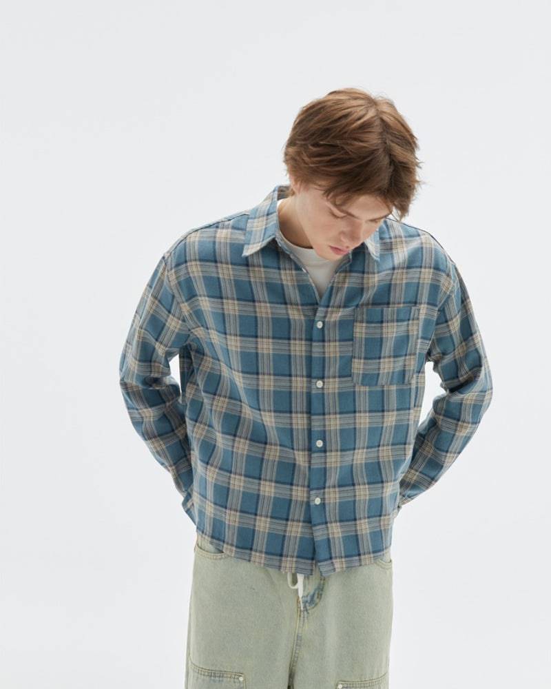 Relaxed Fit Plaid 2-Tone Shirt – Casual Check Style