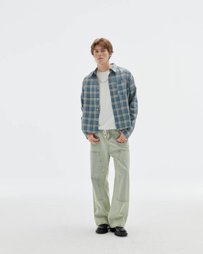 Relaxed Fit Plaid 2-Tone Shirt – Casual Check Style