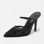 Women’s Embroidered Mesh Designer Heels