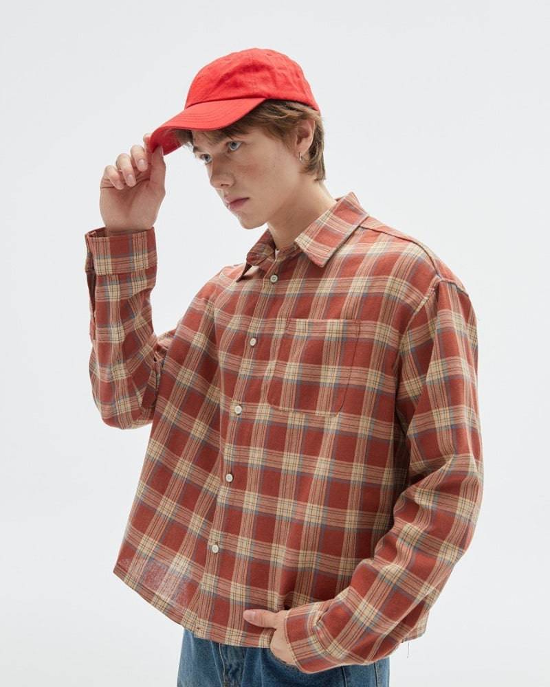 Relaxed Fit Plaid 2-Tone Shirt – Casual Check Style