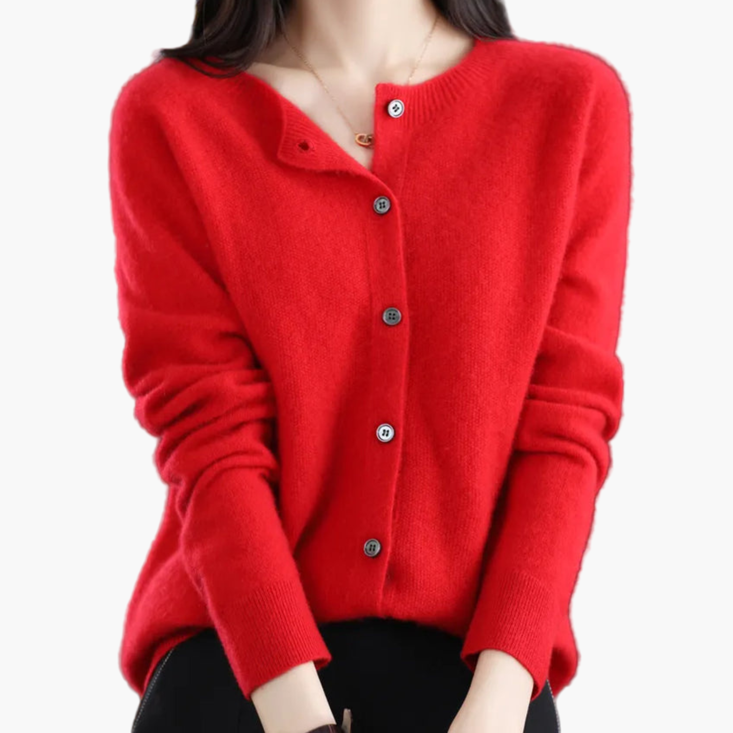 Camille | Women's Round Neck Knitted Cardigan – Classic Office & Everyday Style
