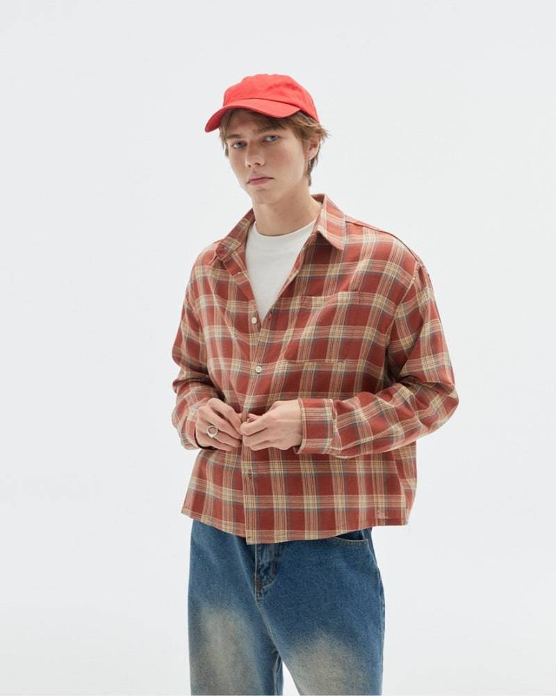 Relaxed Fit Plaid 2-Tone Shirt – Casual Check Style