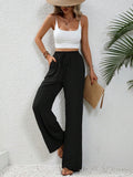Stephanie | Women's Wide Leg Drawstring Trousers – Casual Fit with Pockets