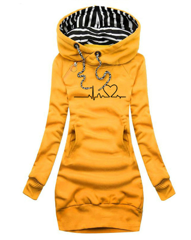 Janet | Women's Longline Hoodie with Heart Print – Cute Oversized Sweatshirt