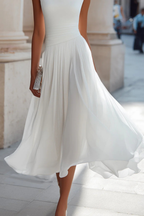 Pleated Midi Dress - Elegant Occasion Silhouette