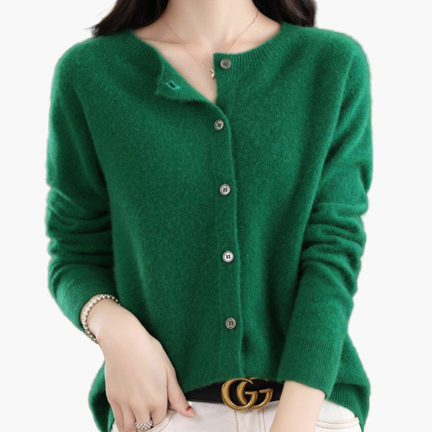Camille | Women's Round Neck Knitted Cardigan – Classic Office & Everyday Style