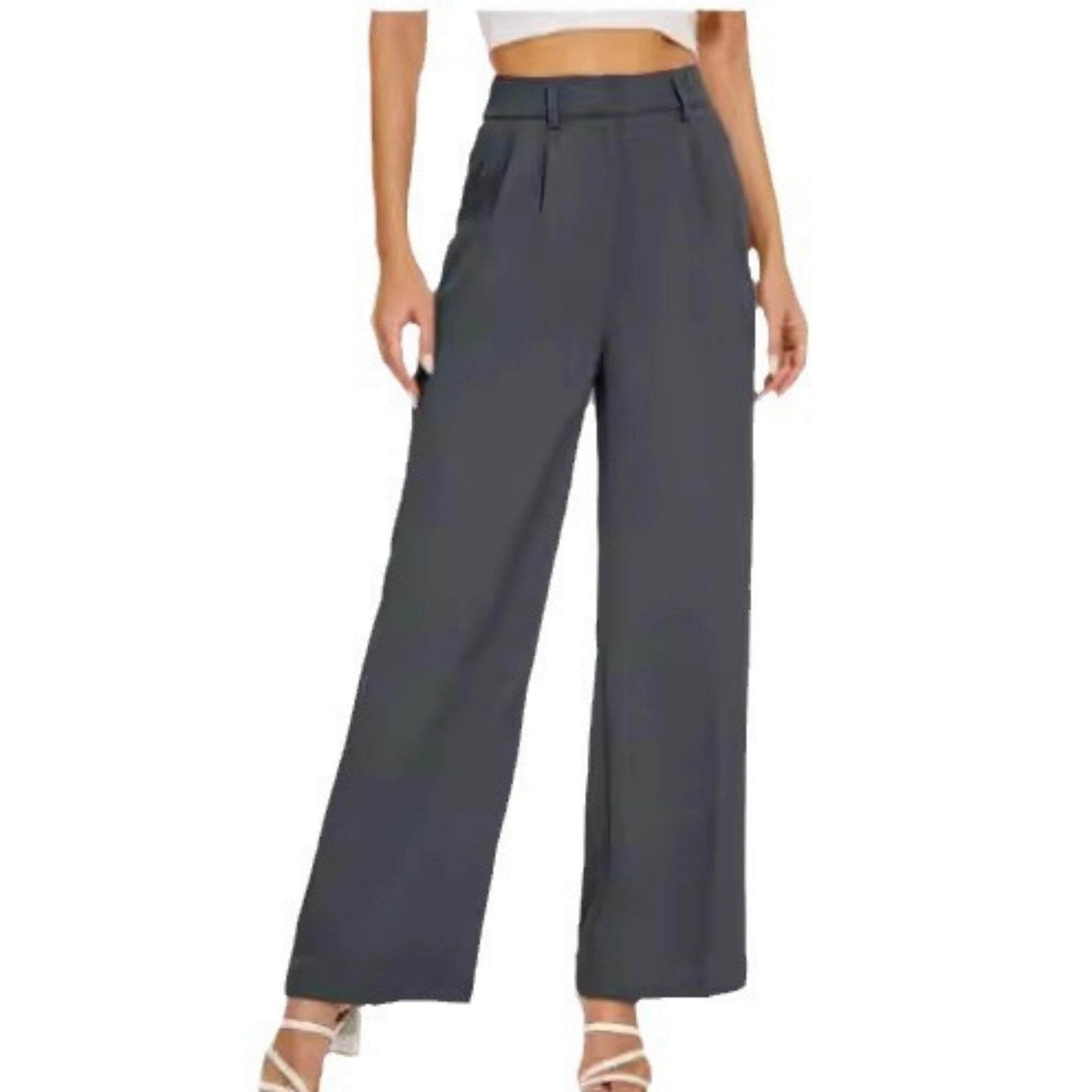 Kate | Women's High Waisted Wide Leg Trousers – With Practical Pockets