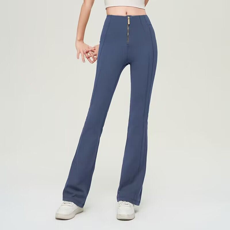 Charlotte | Women's Figure Enhancing Flared Trousers – Zip Fastening