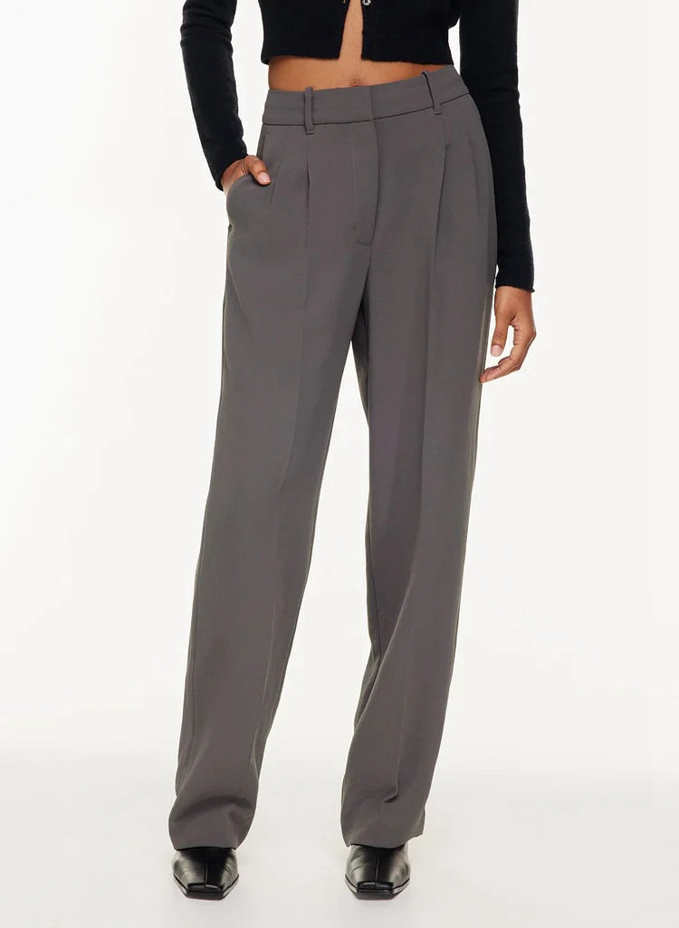 Kate | Women's High Waisted Wide Leg Trousers – With Practical Pockets
