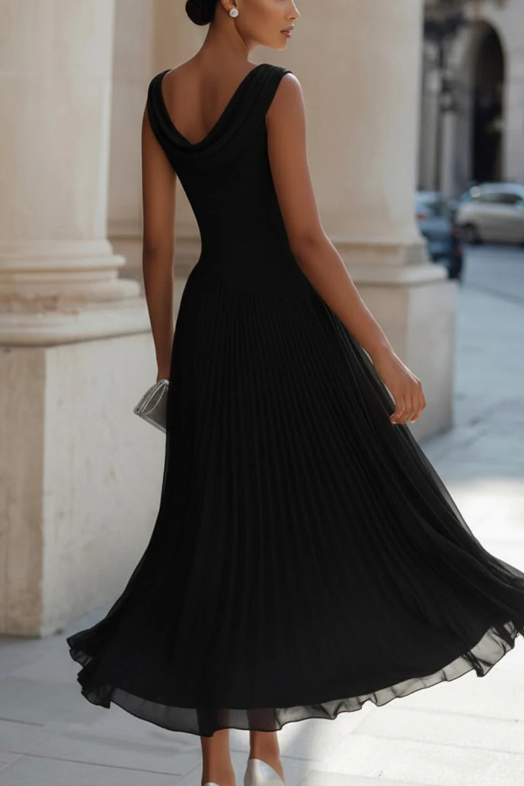 Pleated Midi Dress - Elegant Occasion Silhouette