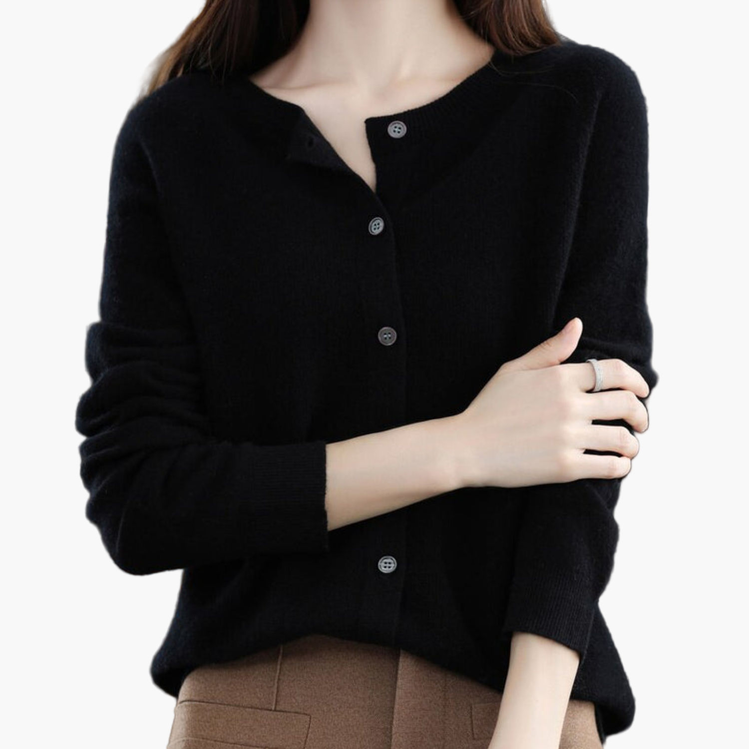 Camille | Women's Round Neck Knitted Cardigan – Classic Office & Everyday Style