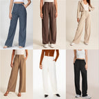 Kate | Women's High Waisted Wide Leg Trousers – With Practical Pockets