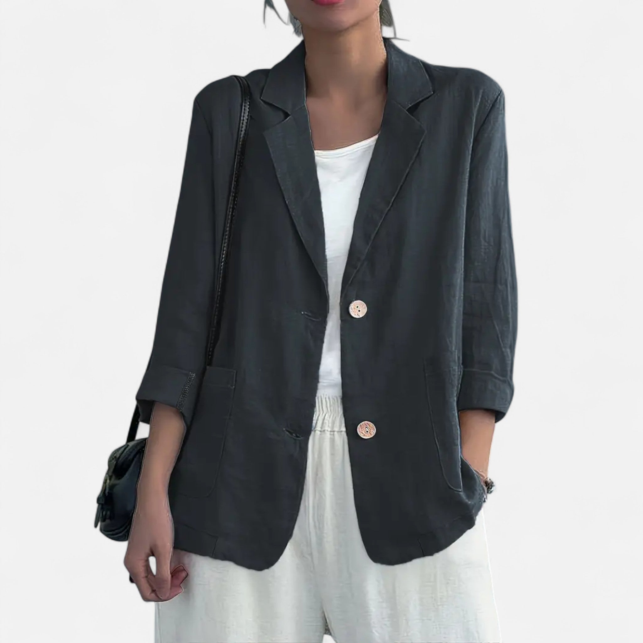 Tailored Two-Button Blazer - Structured Everyday Elegance