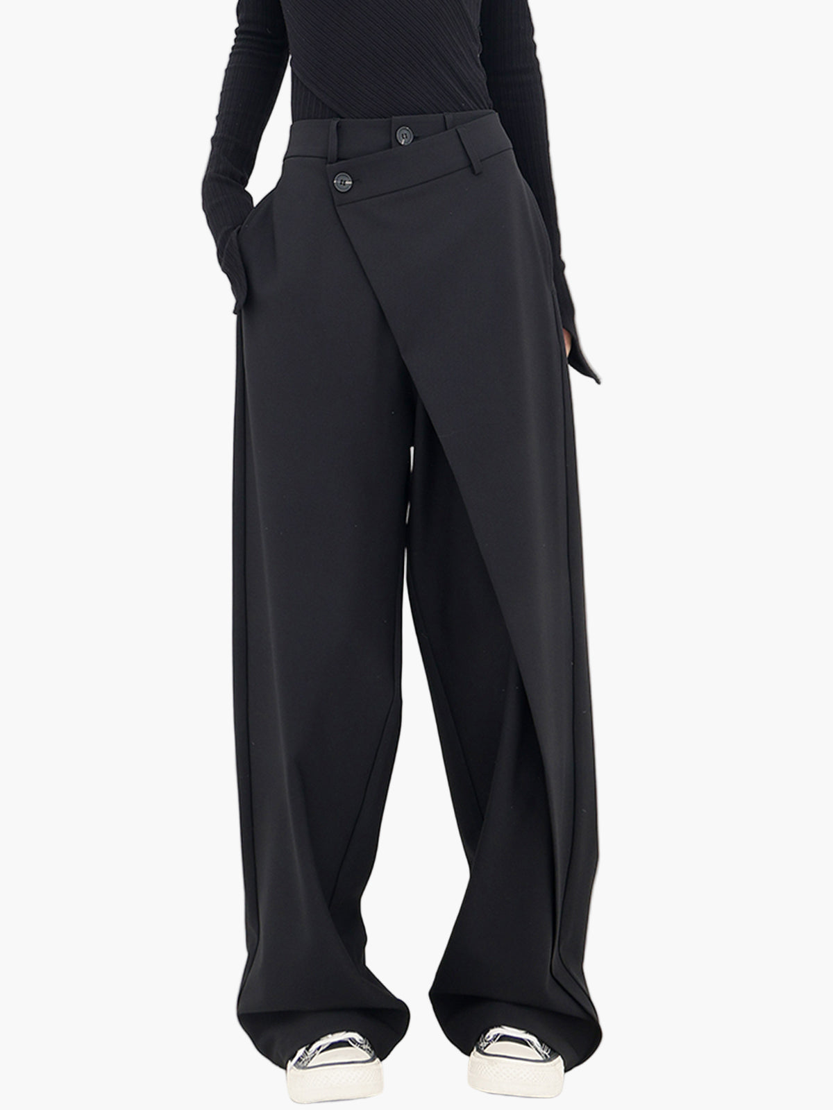 Imogen | Women's Wide Leg Wrap Trousers – Modern Streetwear & Office Style