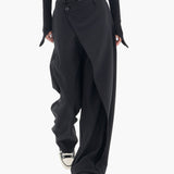 Imogen | Women's Wide Leg Wrap Trousers – Modern Streetwear & Office Style