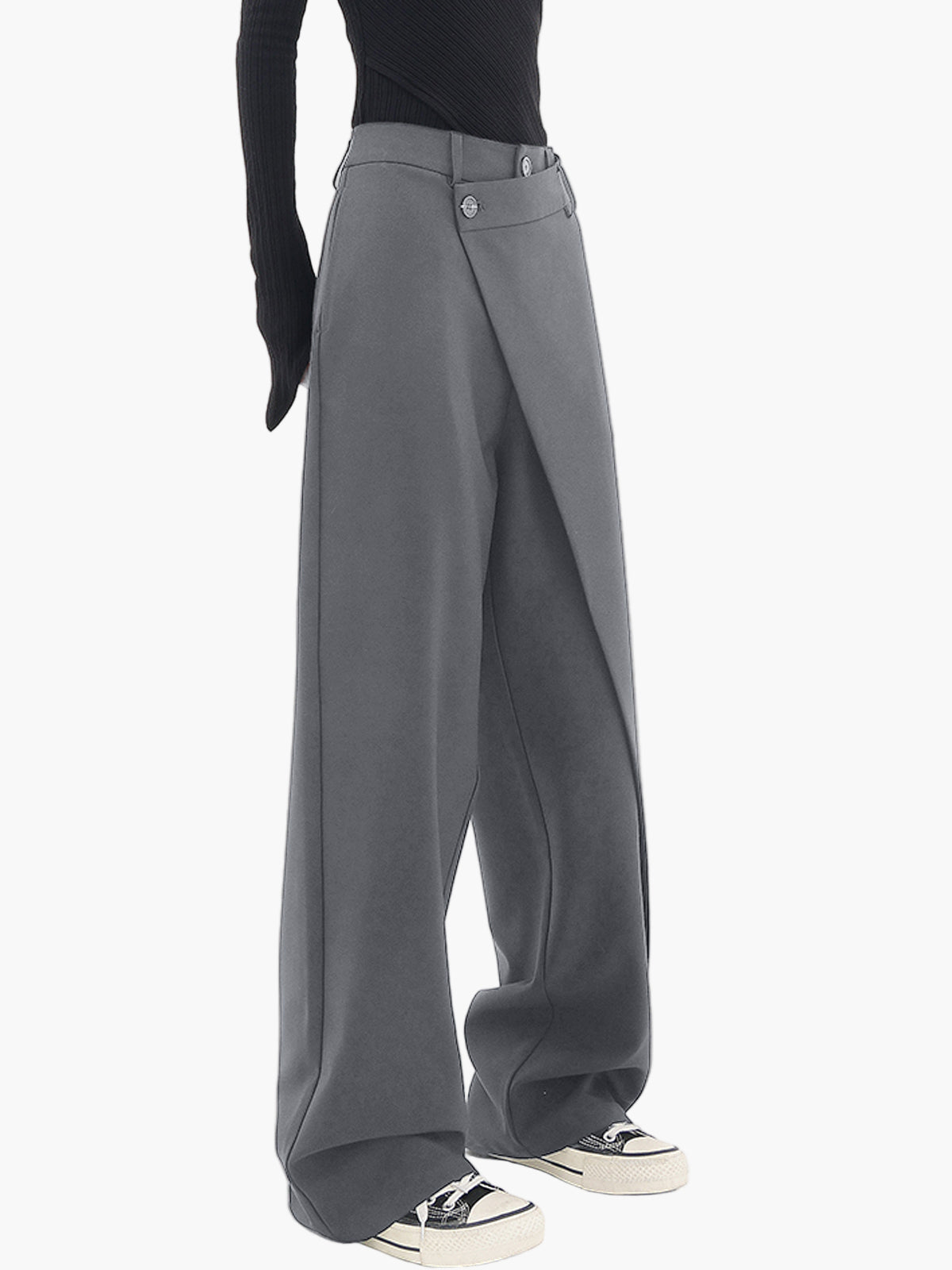 Imogen | Women's Wide Leg Wrap Trousers – Modern Streetwear & Office Style