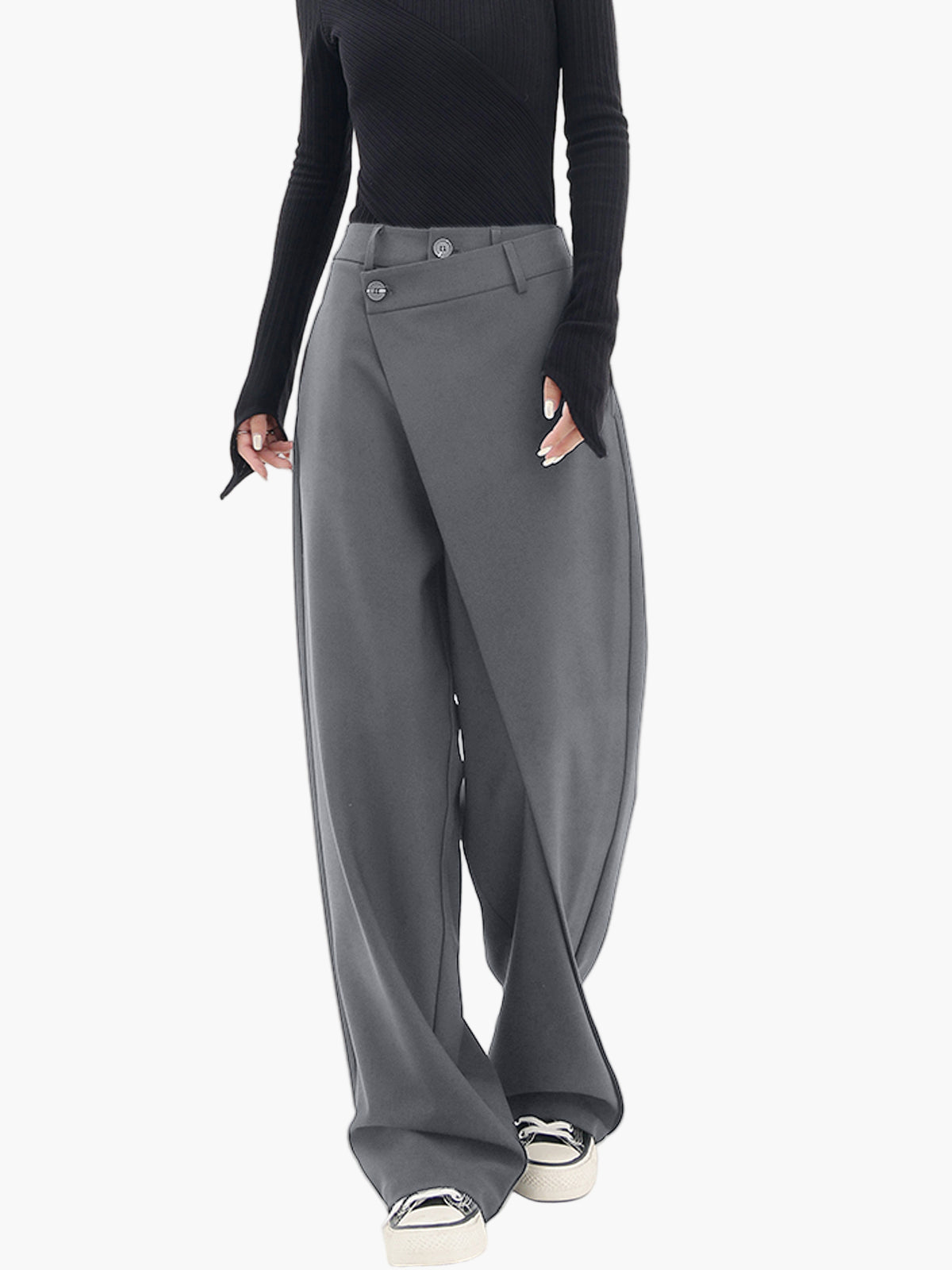 Imogen | Women's Wide Leg Wrap Trousers – Modern Streetwear & Office Style
