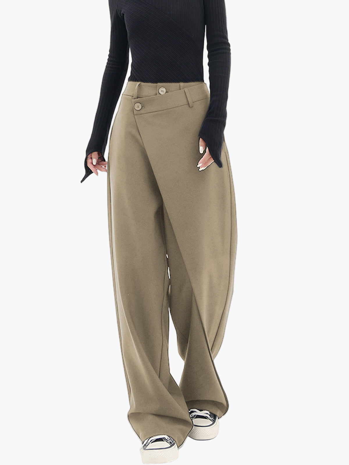 Imogen | Women's Wide Leg Wrap Trousers – Modern Streetwear & Office Style