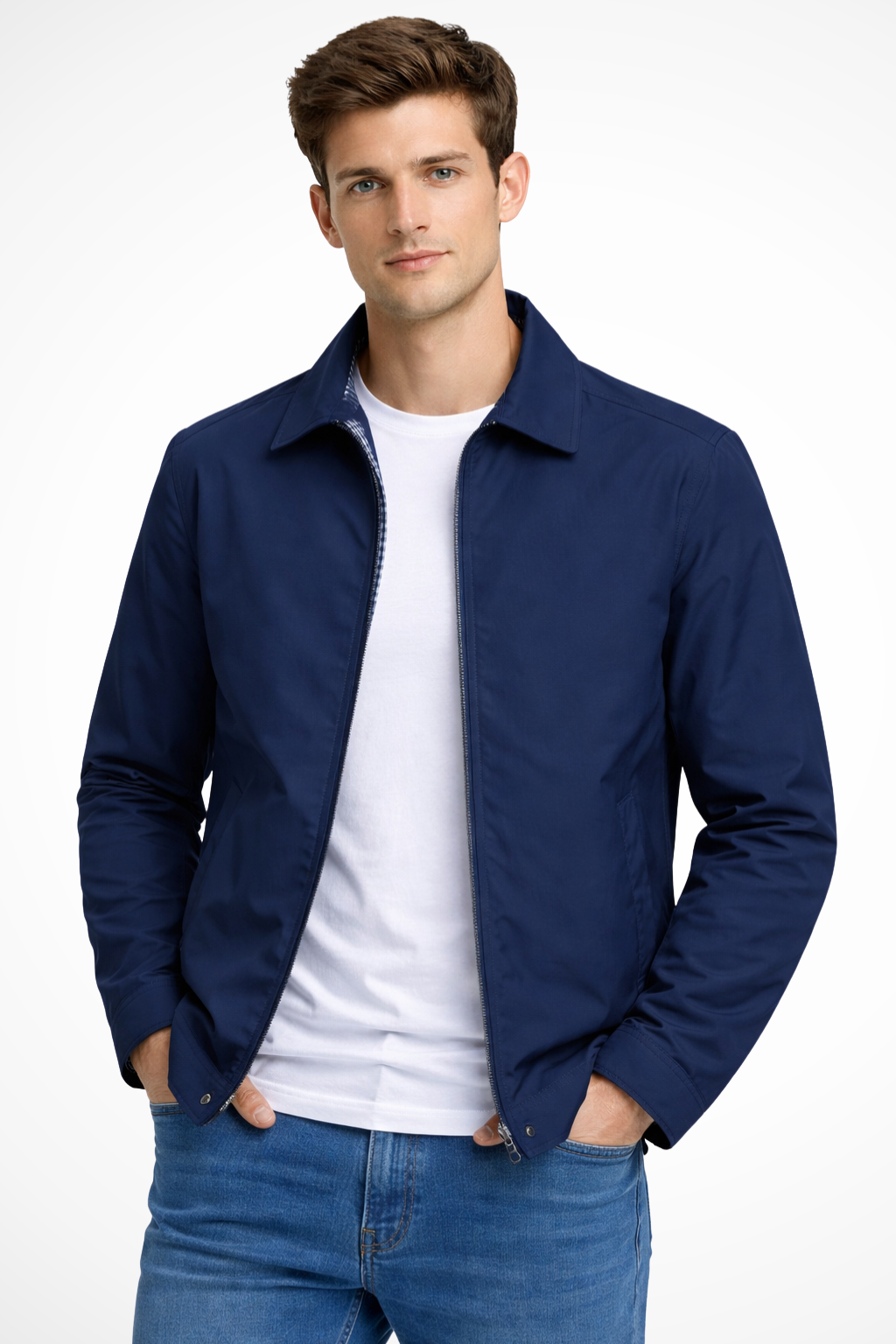 Collared Harrington Jacket - Structured Everyday Layer