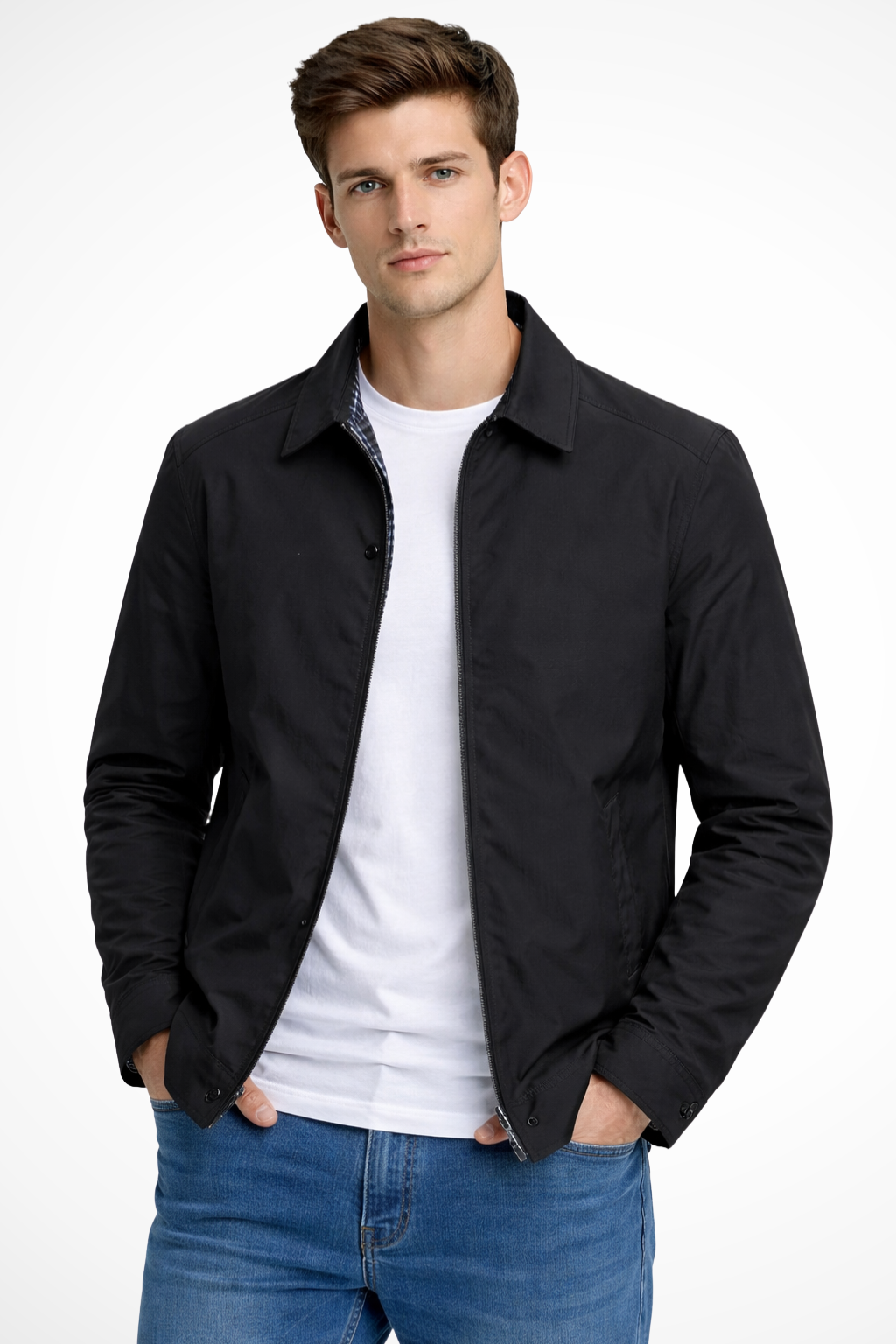 Collared Harrington Jacket - Structured Everyday Layer