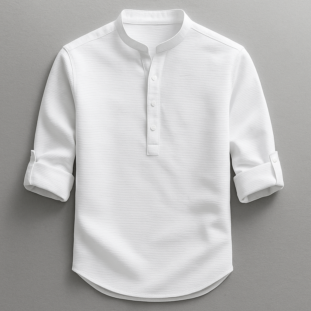 Cuffed Sleeve Shirt - Relaxed Smart Casual Essential