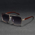 Frameless Square Sunglasses - Lightweight Contemporary Fit Minimalist Square Sunglasses for Travel and Everyday Wear