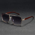 Frameless Square Sunglasses - Lightweight Contemporary Fit Minimalist Square Sunglasses for Travel and Everyday Wear