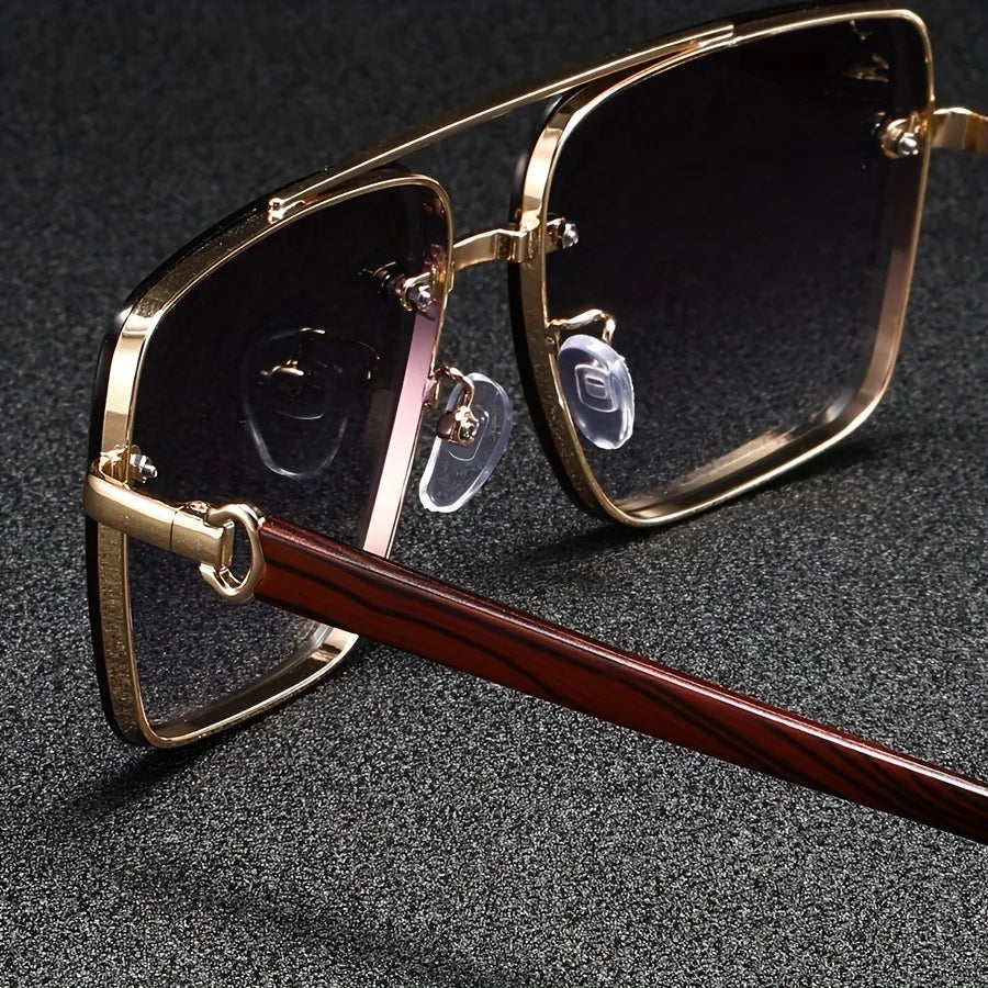 Frameless Square Sunglasses - Lightweight Contemporary Fit Minimalist Square Sunglasses for Travel and Everyday Wear