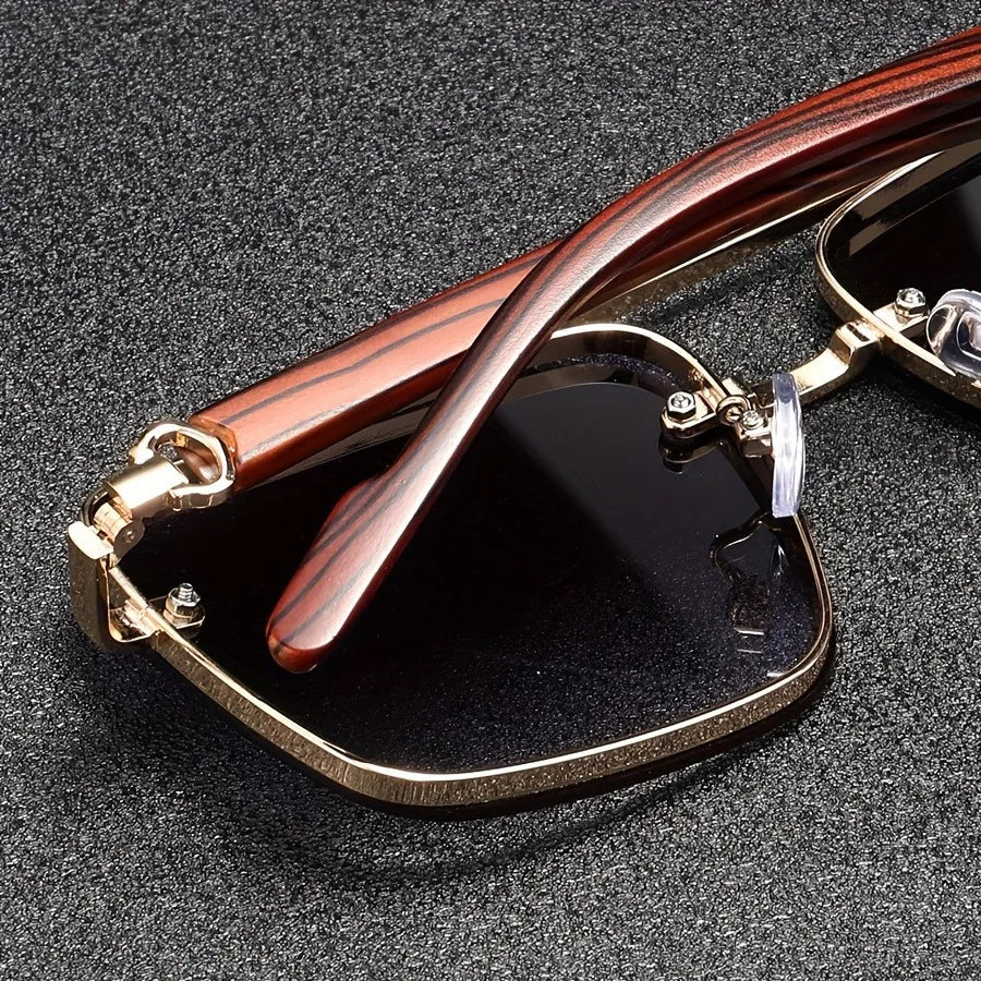 Frameless Square Sunglasses - Lightweight Contemporary Fit Minimalist Square Sunglasses for Travel and Everyday Wear