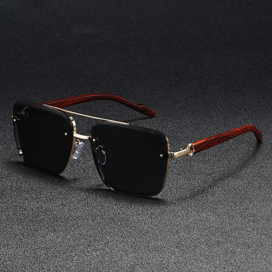 Frameless Square Sunglasses - Lightweight Contemporary Fit Minimalist Square Sunglasses for Travel and Everyday Wear