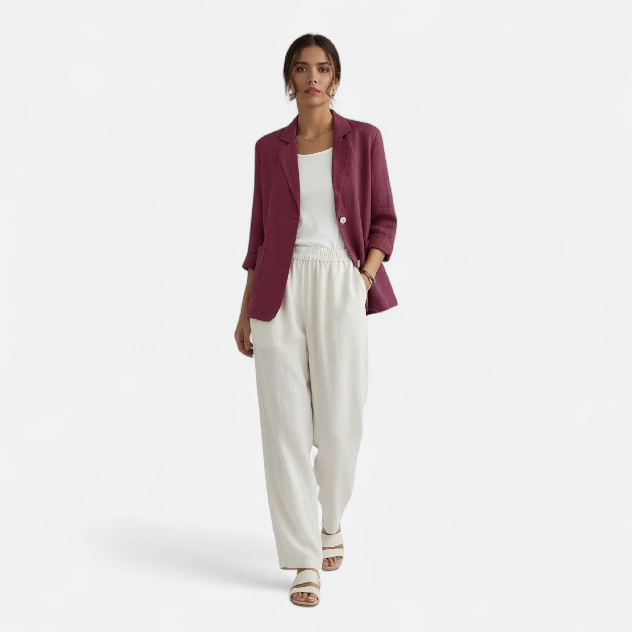 Tailored Two-Button Blazer - Structured Everyday Elegance