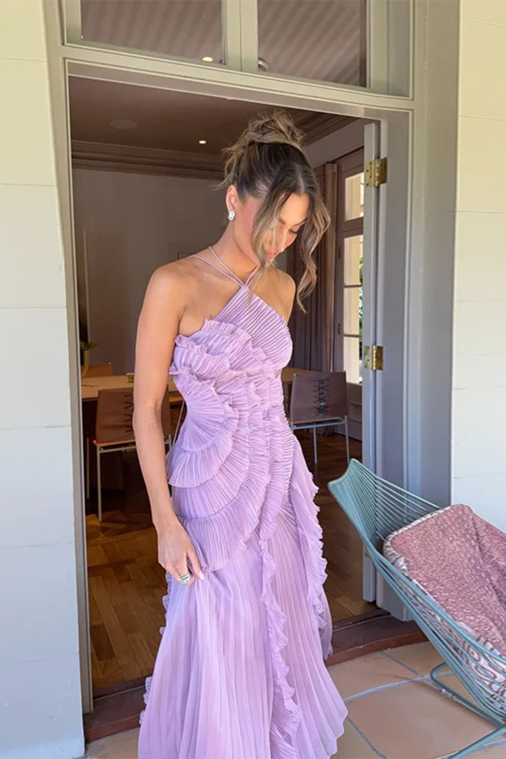Halter Maxi Dress - Elegant Occasion Silhouette