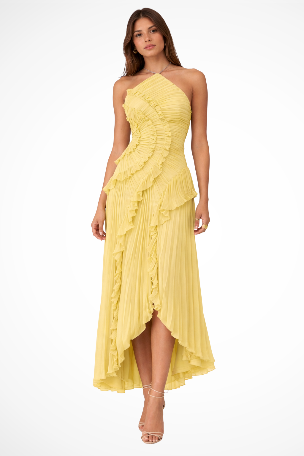 Halter Maxi Dress - Elegant Occasion Silhouette