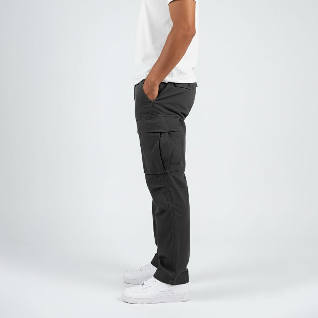 Men’s Relaxed Cargo Pants with Side Pockets Streetwear