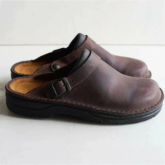 Leather Slip-On Clogs - Orthopaedic Everyday Comfort