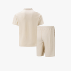 Co-Ord Set - Zip-Neck Polo Shirt & Shorts Everyday Casual Essential