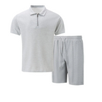 Co-Ord Set - Zip-Neck Polo Shirt & Shorts Everyday Casual Essential