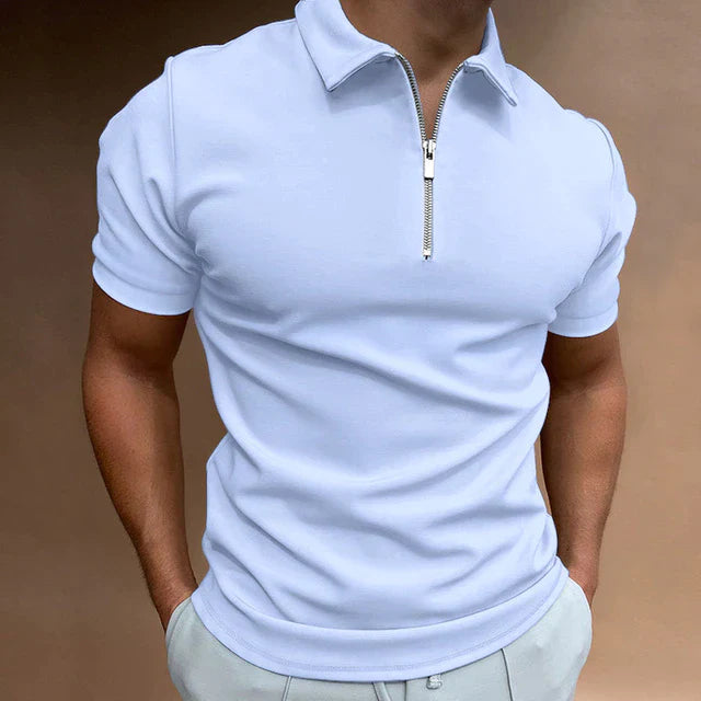 Zip-Up Polo Shirt - Modern Casual Everyday Layer