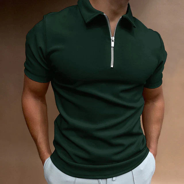 Zip-Up Polo Shirt - Modern Casual Everyday Layer