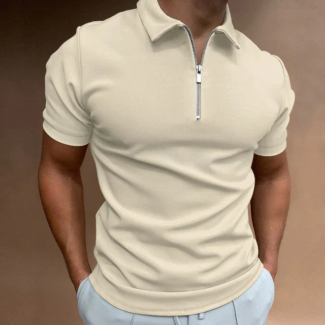 Zip-Up Polo Shirt - Modern Casual Everyday Layer