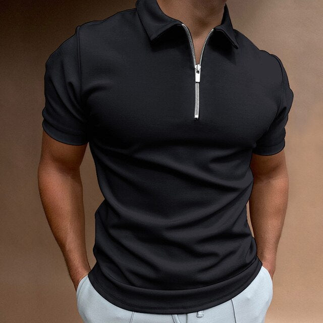 Zip-Up Polo Shirt - Modern Casual Everyday Layer