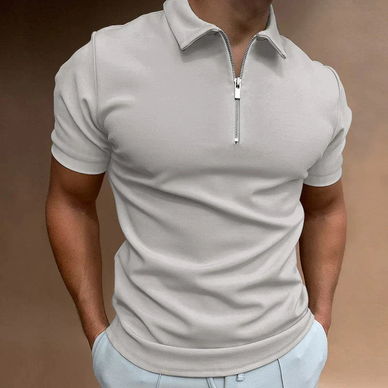 Zip-Up Polo Shirt - Modern Casual Everyday Layer