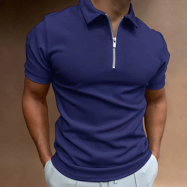 Zip-Up Polo Shirt - Modern Casual Everyday Layer