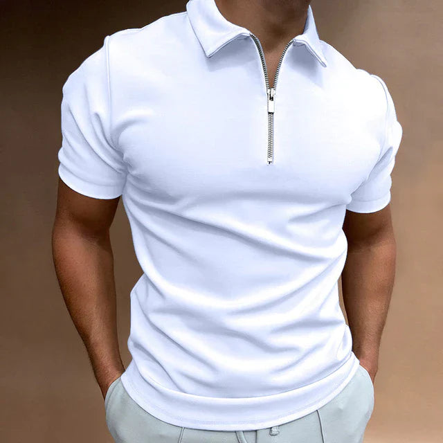 Zip-Up Polo Shirt - Modern Casual Everyday Layer