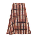 Check Tiered Maxi Skirt - Sheer Flowing A-Line Silhouette for Effortless Styling