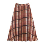 Check Tiered Maxi Skirt - Sheer Flowing A-Line Silhouette for Effortless Styling