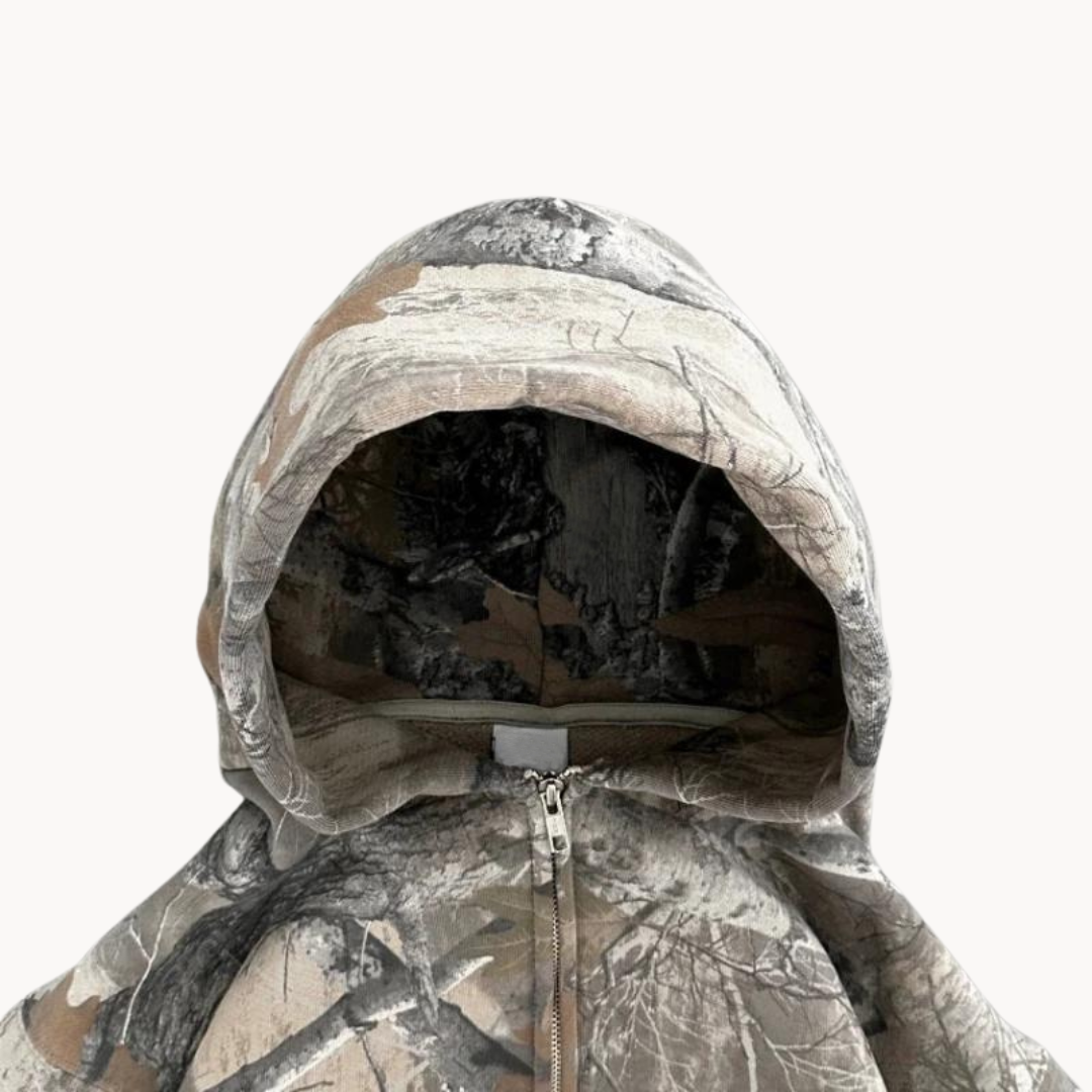 Oversized Camouflage Hoodie - Relaxed Streetwear Fit Oversized Utility Hoodie for Everyday Casual Layering